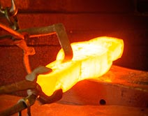 Forged part being manufactured